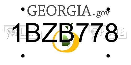 1BZB778 Georgia License Plate