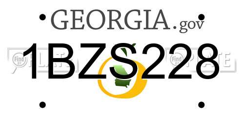 1BZS228 Georgia License Plate