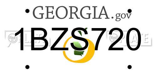 1BZS720 Georgia License Plate