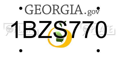 1BZS770 Georgia License Plate