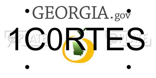 1C0RTES Georgia License Plate
