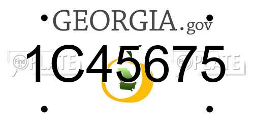 1C45675 Georgia License Plate