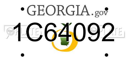 1C64092 Georgia License Plate
