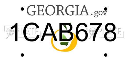 1CAB678 Georgia License Plate