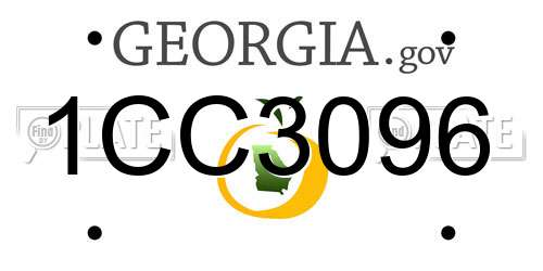 1CC3096 Georgia License Plate