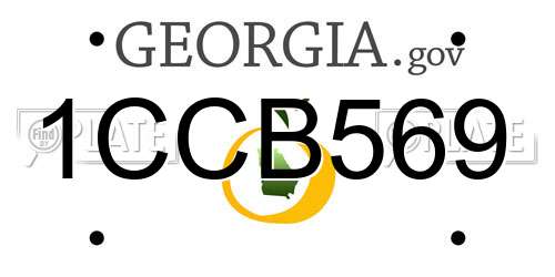1CCB569 Georgia License Plate