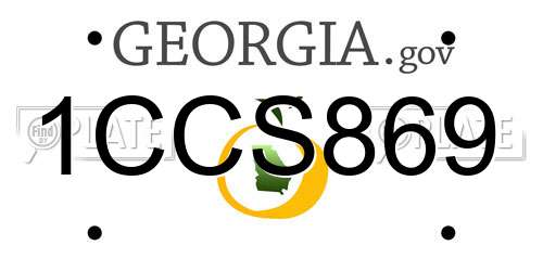 1CCS869 Georgia License Plate