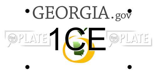 1CE Georgia License Plate