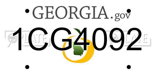 1CG4092 Georgia License Plate