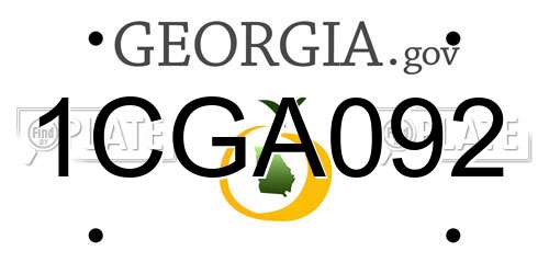 1CGA092 Georgia License Plate