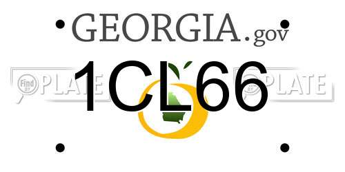 1CL66 Georgia License Plate