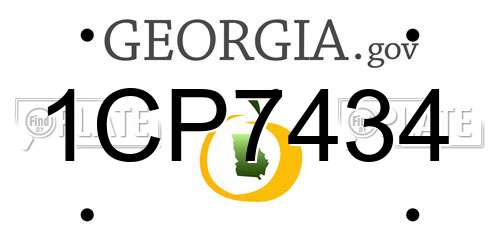 1CP7434 Georgia License Plate