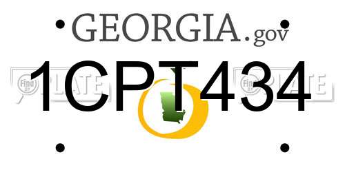 1CPT434 Georgia License Plate