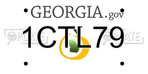 1CTL79 Georgia License Plate
