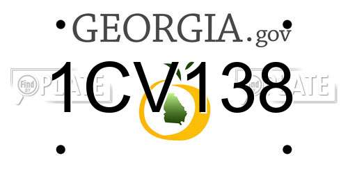1CV138 Georgia License Plate