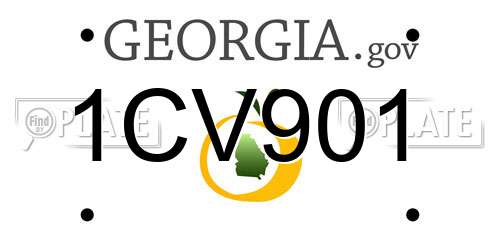 1CV901 Georgia License Plate
