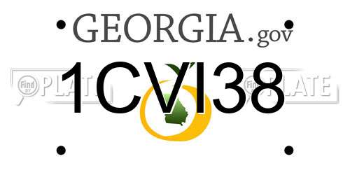 1CVI38 Georgia License Plate