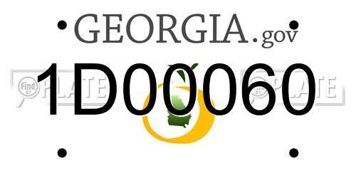 1D00060 Georgia License Plate