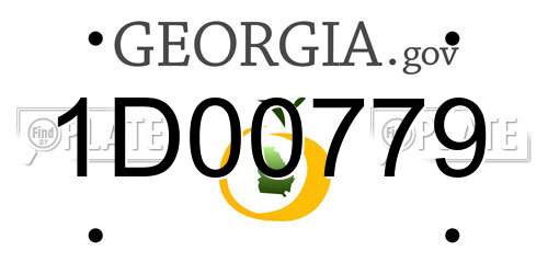 1D00779 Georgia License Plate