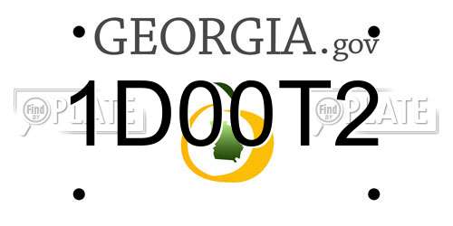 1D00T2 Georgia License Plate