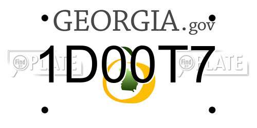 1D00T7 Georgia License Plate