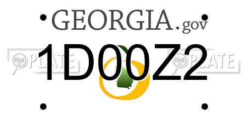 1D00Z2 Georgia License Plate
