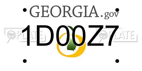 1D00Z7 Georgia License Plate