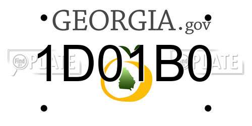1D01B0 Georgia License Plate