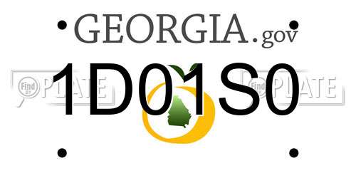 1D01S0 Georgia License Plate
