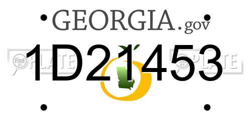 1D21453 Georgia License Plate