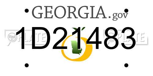 1D21483 Georgia License Plate
