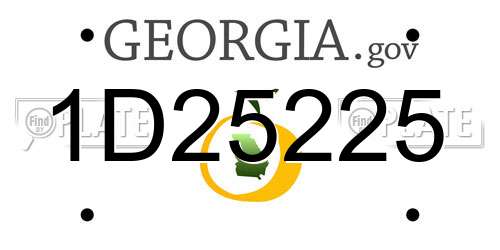 1D25225 Georgia License Plate
