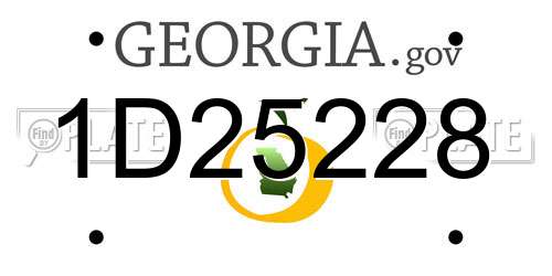 1D25228 Georgia License Plate