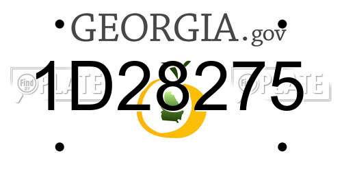 1D28275 Georgia License Plate