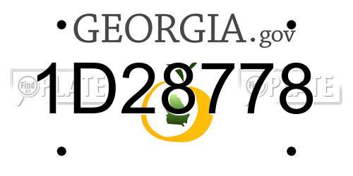 1D28778 Georgia License Plate