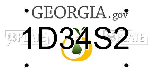 1D34S2 Georgia License Plate