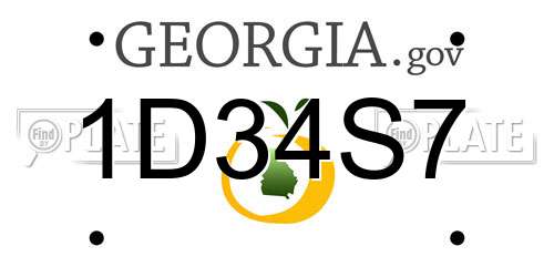 1D34S7 Georgia License Plate