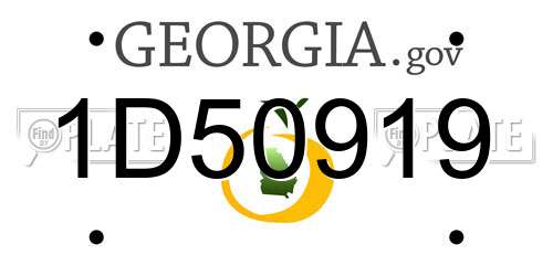 1D50919 Georgia License Plate