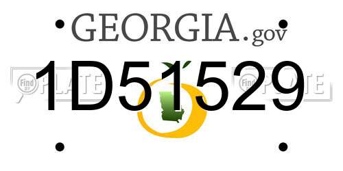 1D51529 Georgia License Plate