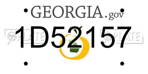 1D52157 Georgia License Plate