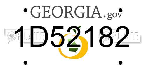 1D52182 Georgia License Plate
