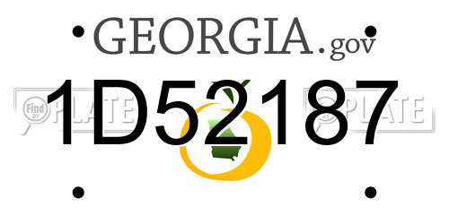 1D52187 Georgia License Plate