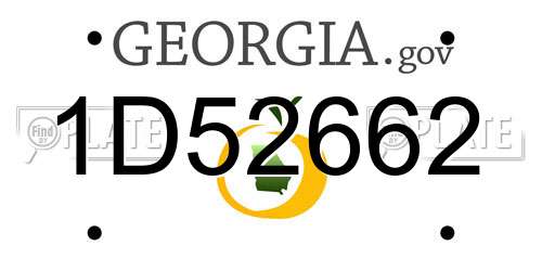 1D52662 Georgia License Plate