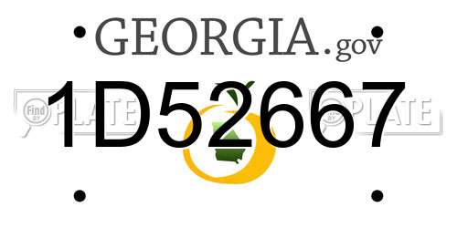 1D52667 Georgia License Plate