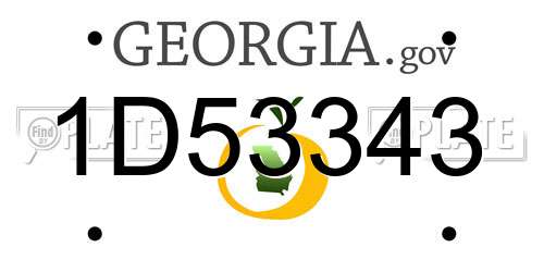 1D53343 Georgia License Plate