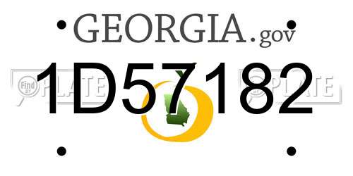 1D57182 Georgia License Plate