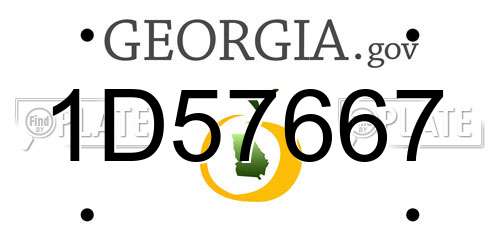1D57667 Georgia License Plate