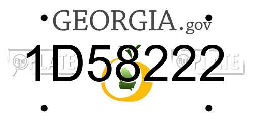 1D58222 Georgia License Plate
