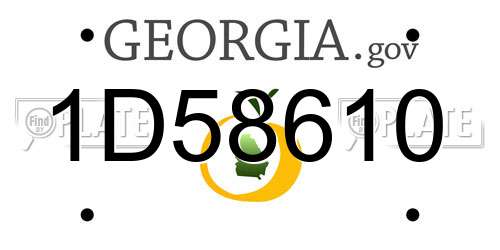 1D58610 Georgia License Plate