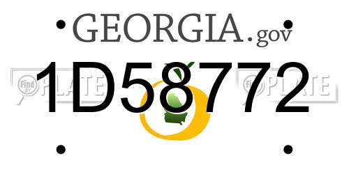 1D58772 Georgia License Plate